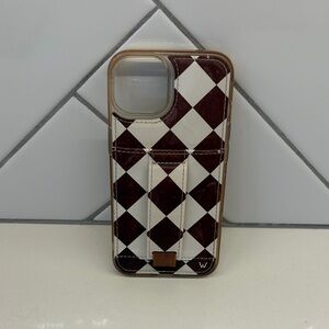 Designer Brown and hite Checkered Phone Case